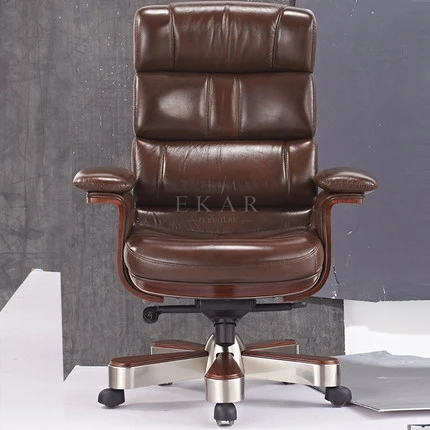 High quality high back luxury comfortable genuine leather office chair boss manager chair leather reclining boss office chair