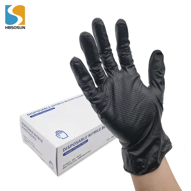 Hot selling product high quality  best price diamond pattern nitrile gloves work with Non-slip Touch Screen