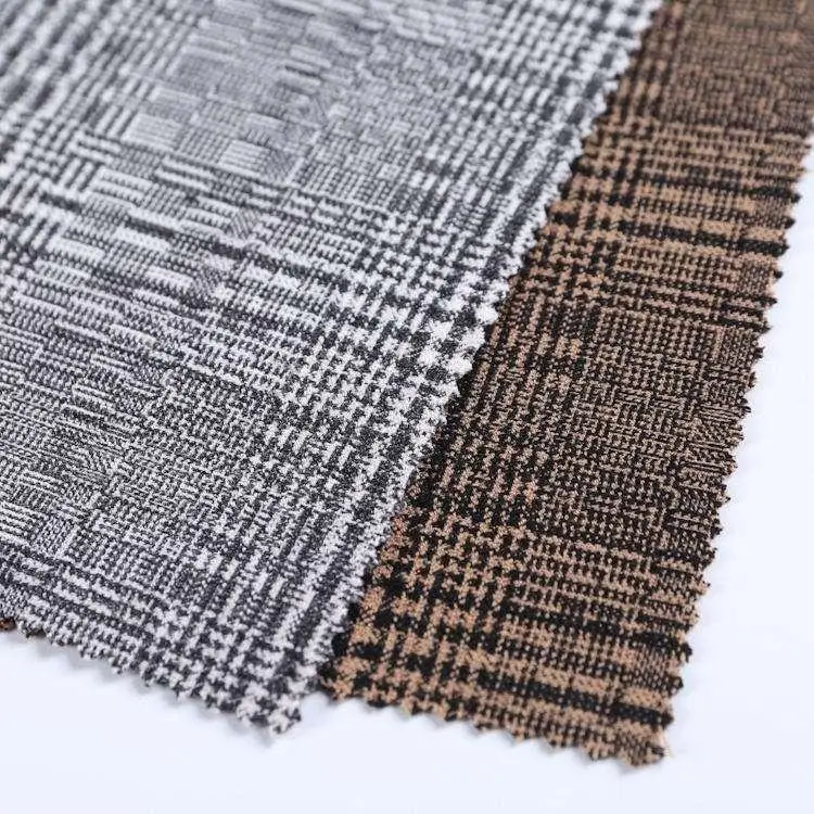Hot sale good quality classic jacquard TR spandex tartan plaid check yarn dyed woven fabric For pants or dresses rayon