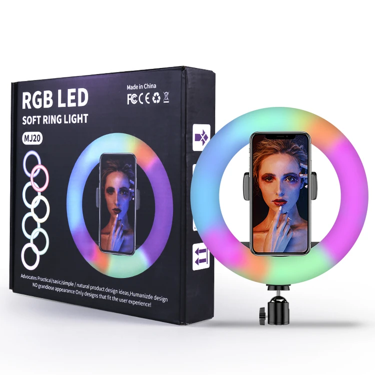 Цветной RGB-Светильник обеспечивает равномерный свет на 360 градусов для трансляции в прямом эфире, Youtube, Facebook