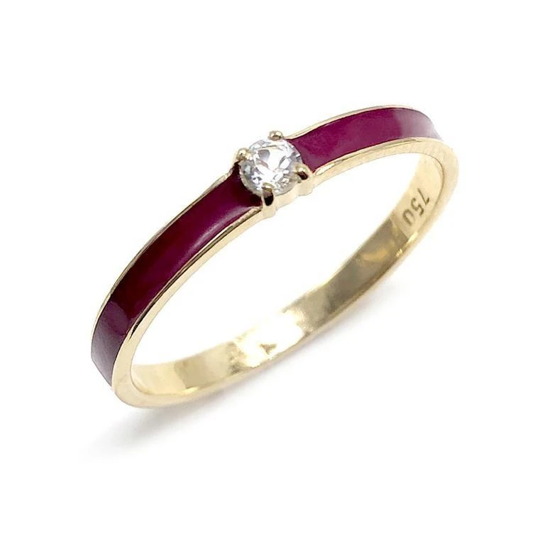 Gold Plated Enamel Fancy Zircon Diamond Ring Fashion Wedding Rings