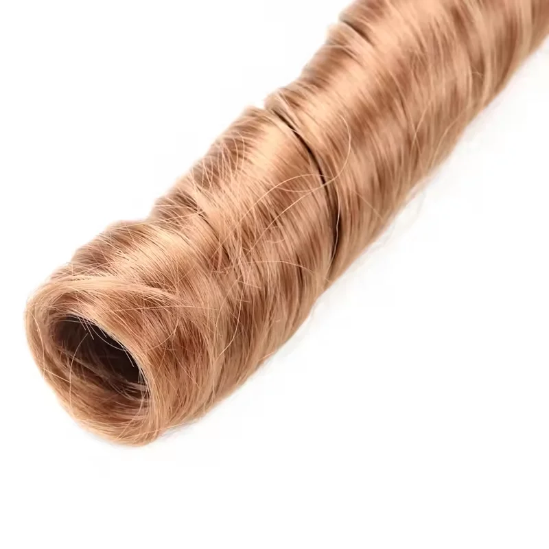 20-Inch Silky Spiral Curl Crochet Braid French Curls Synthetic Braiding Hair Extensions in Pony Style Loose Body Wave Style