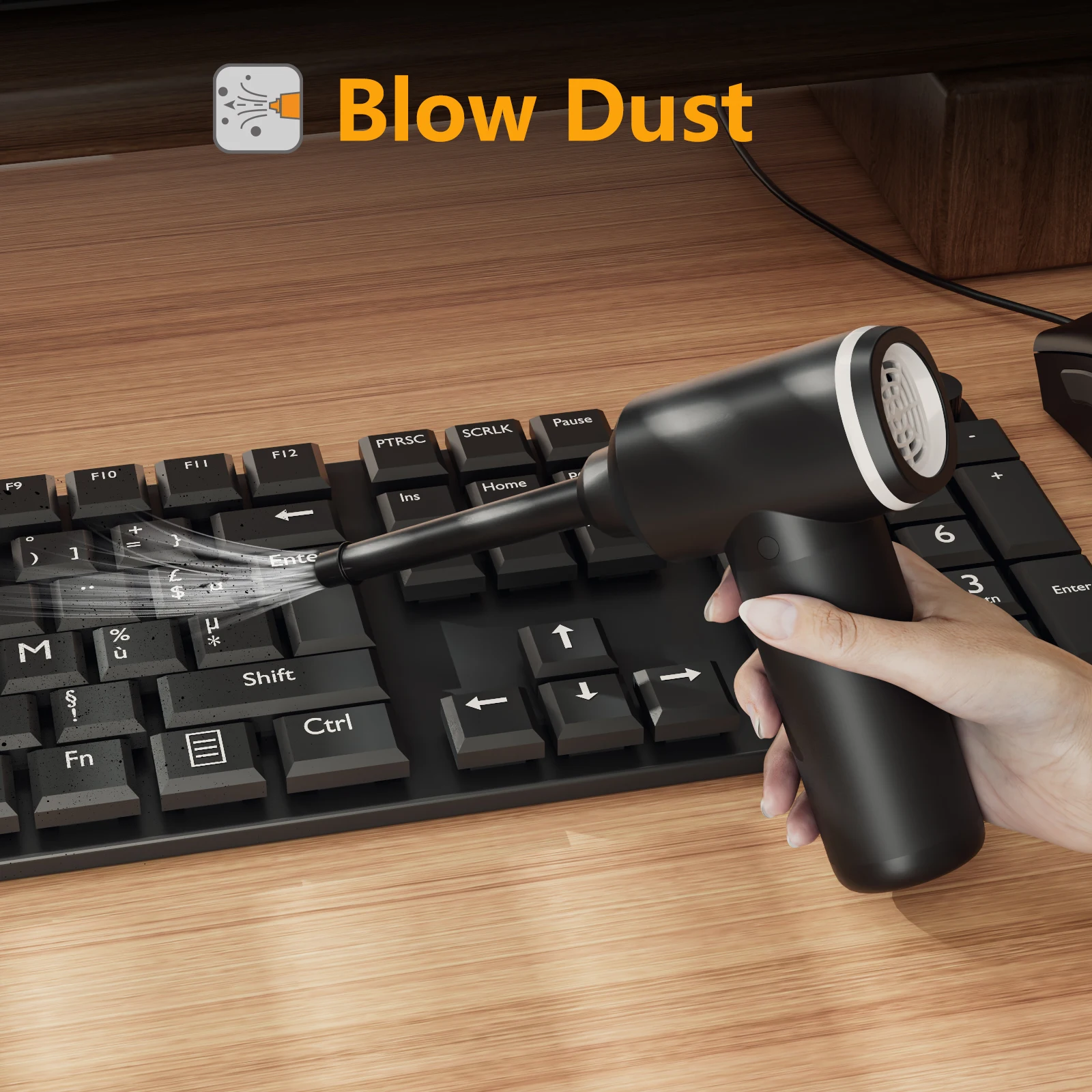 100K RPM Portable cordless high power jet air blower inflate deflat, desktop compressed air duster, wireless car vacuum cleaner