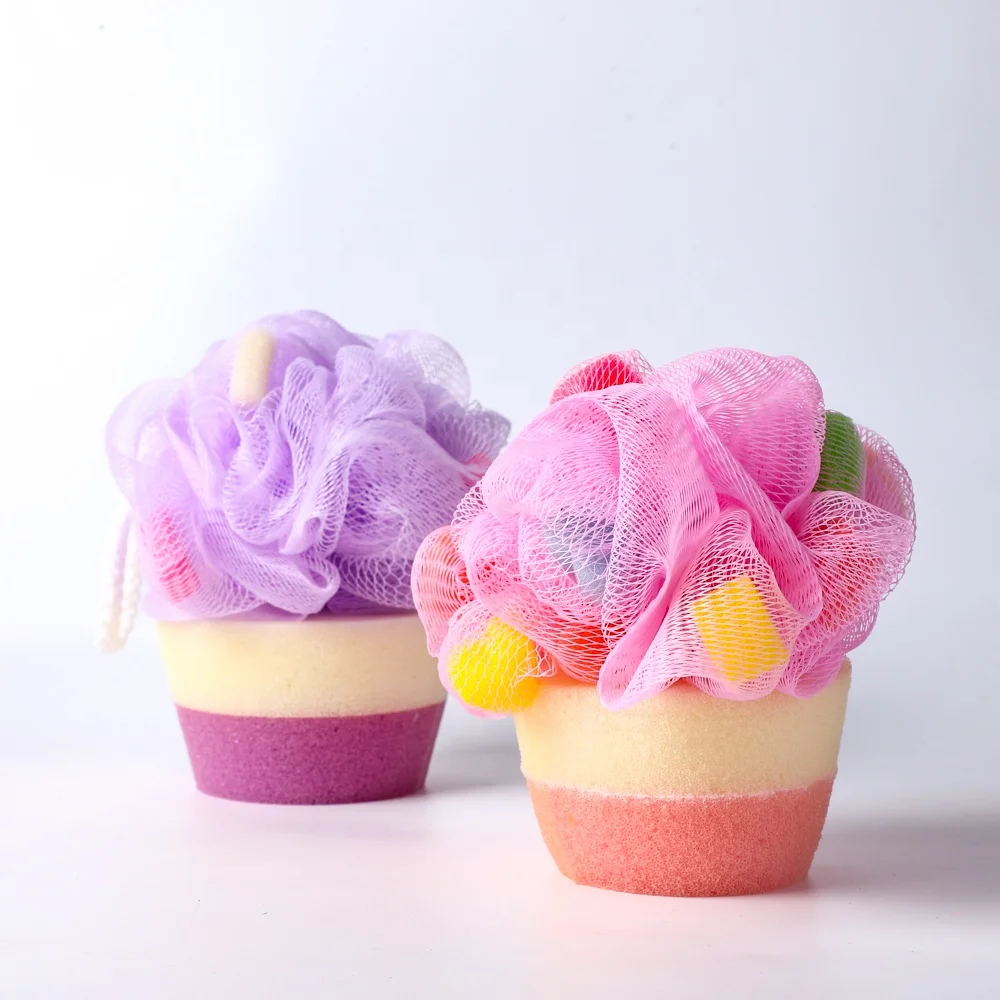 Oem Custom Natural Scented Infused Buffer Soap Shower Exfoliating Body Wash Bath Soap Infused Sponge