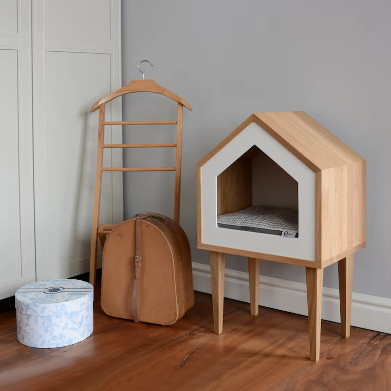 202406 living room new design  Pet Furniture Design Oak Wood  Cat Tree  Pet Cot Cat Bed Premium Cat House