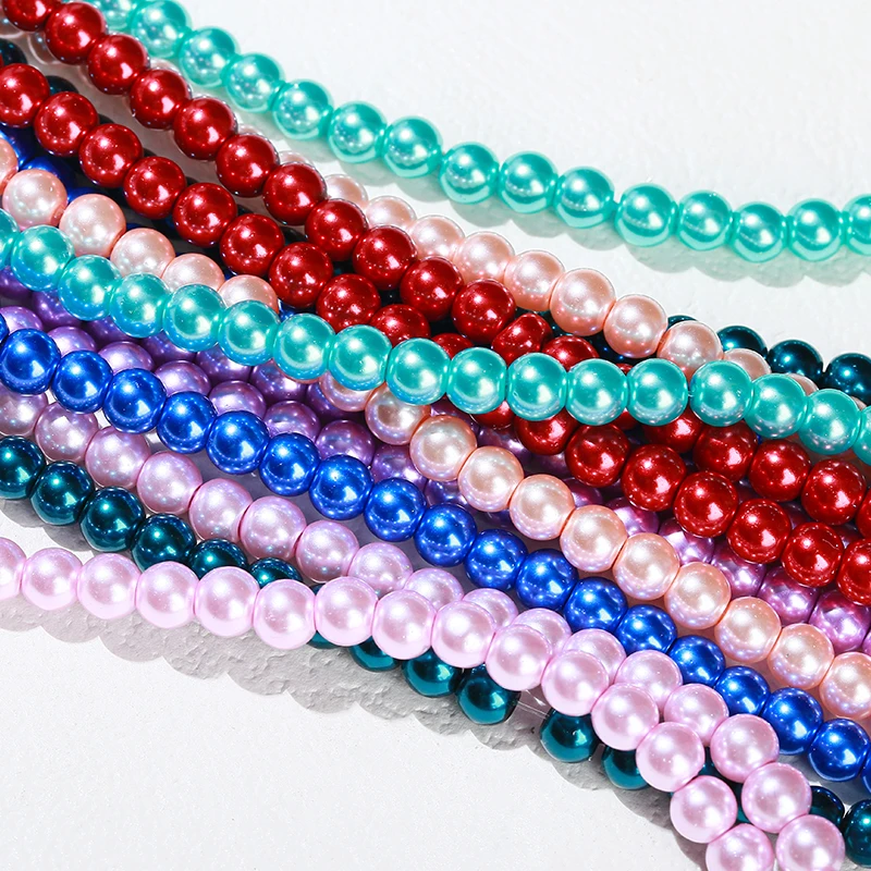 JD GEM 3mm 4mm 6mm 8mm 10mm Flamboyant Loose Shell Pearl Beads for Necklace Jewelry Making Wholesale Strands of Pearls