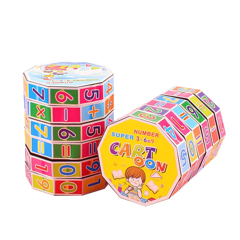 2022 New Style Kids Early Educational Toy Plastic Cylinder Digital Cube Puzzle Toy Kids Early Math Learning Toy