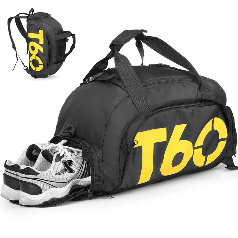 Outdoor Travel Dry Wet Separation T60 Gym Fitness Sports Shoulder Messenger Bag Backpack with Independent Shoe Compartment