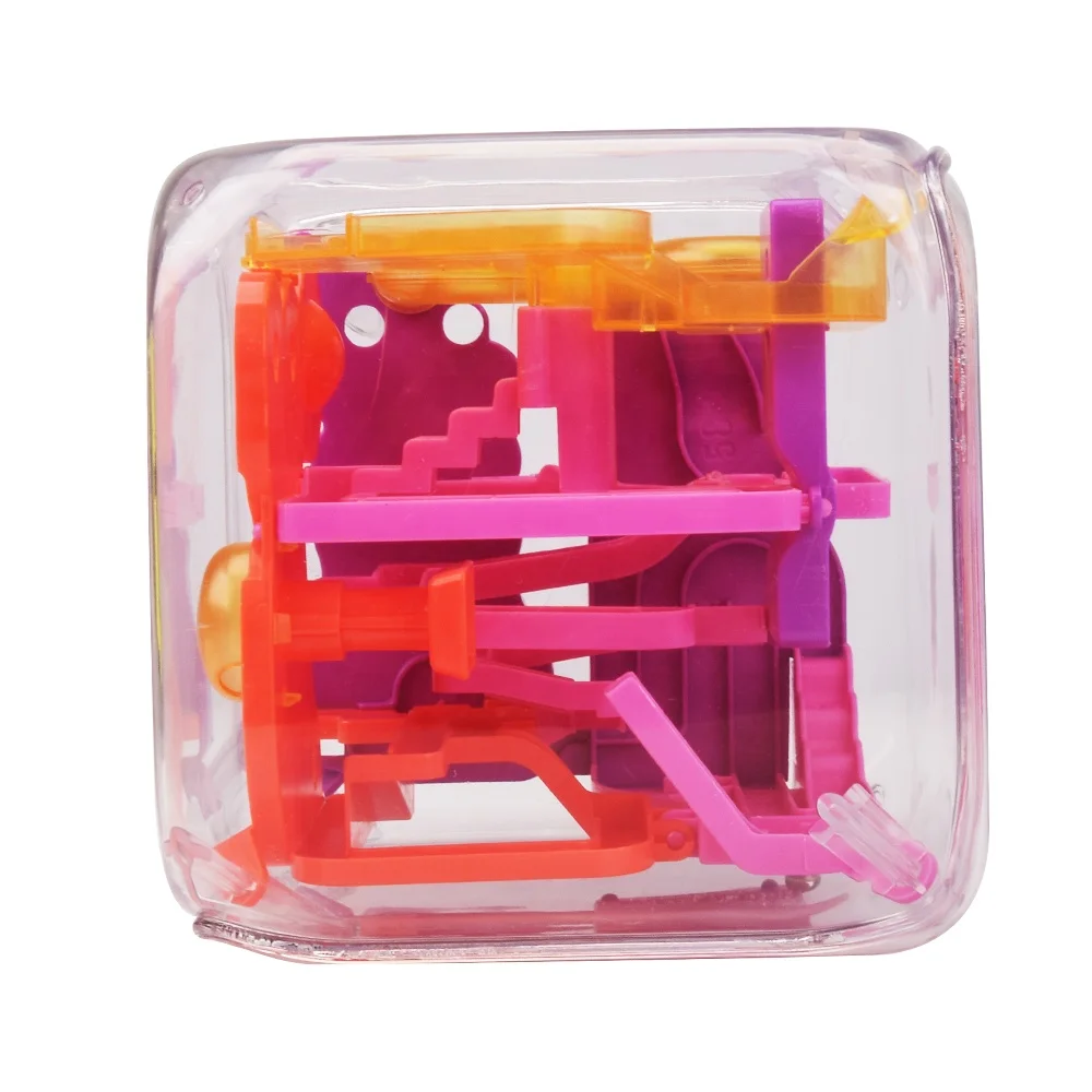 fidget game toy rolling ball 3d square maze cube puzzle with red blue color