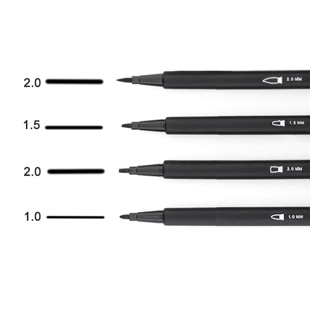 Different Size Tips Calligraphy Fineliner Marker Pens