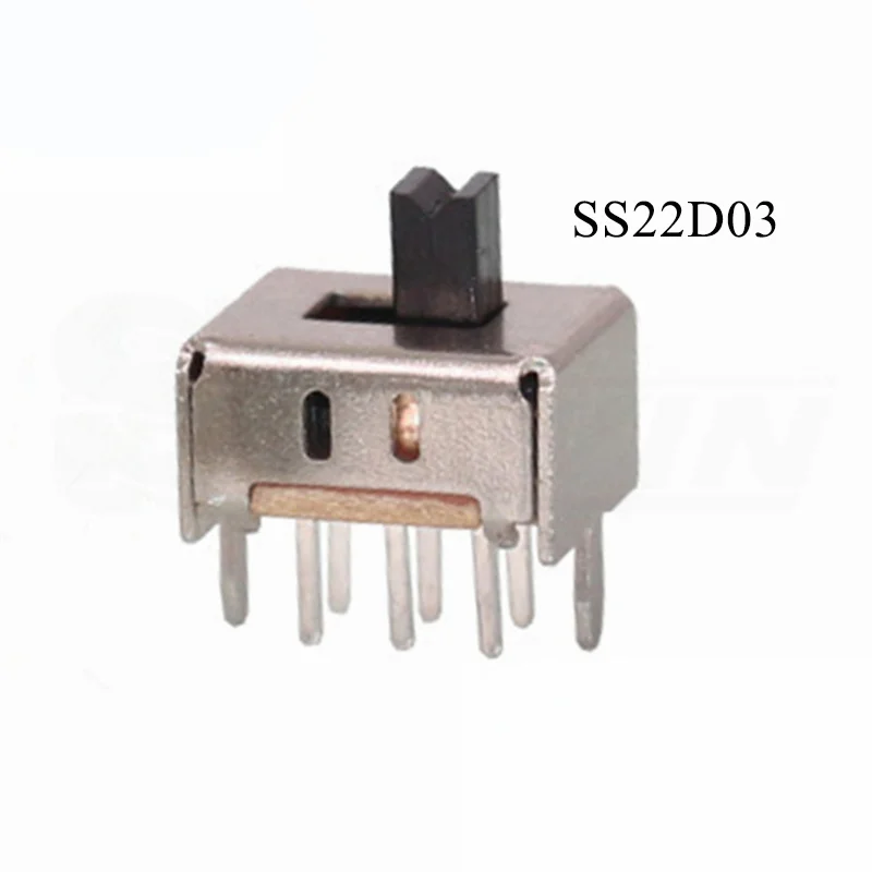 SS-22D03 Shrapnel type double row toggle switch 2 fixed feet 6 feet vertical electronic toy switch two gears