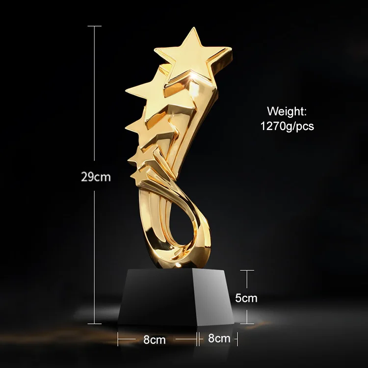 
Gold Star Award Crystal Gift Souvenir Resin Trophy 