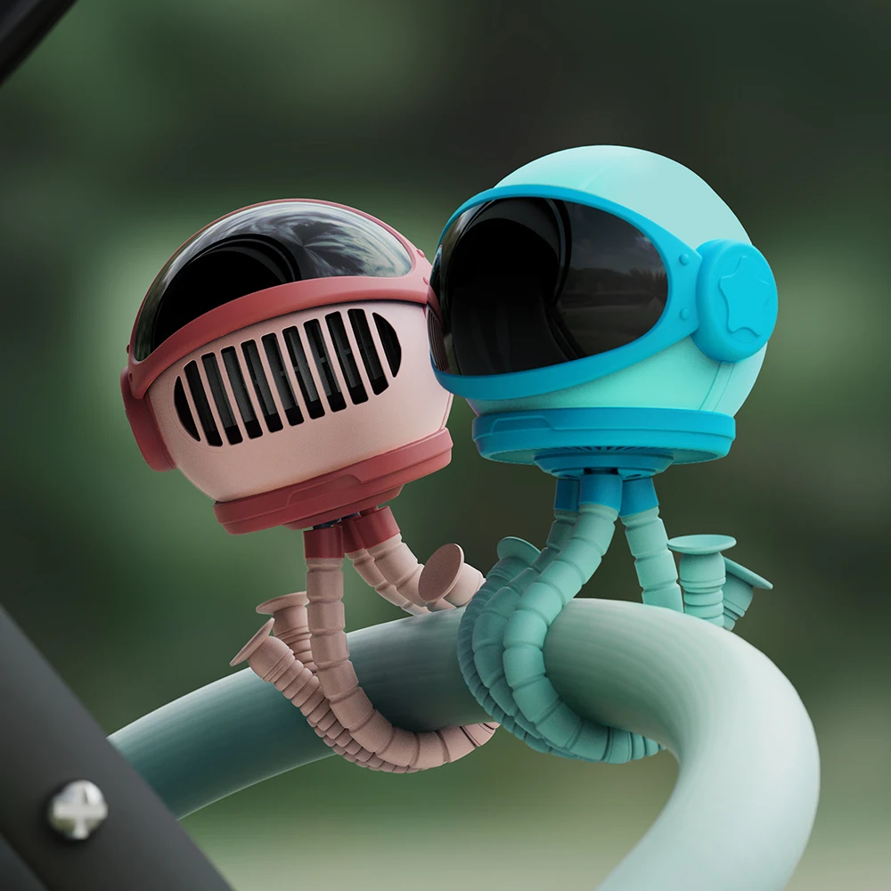 Popular Astronaut helmet stroller clip fan octopus gripper handheld fan mini desktop charging 4000mah battery fan indoor outdoor