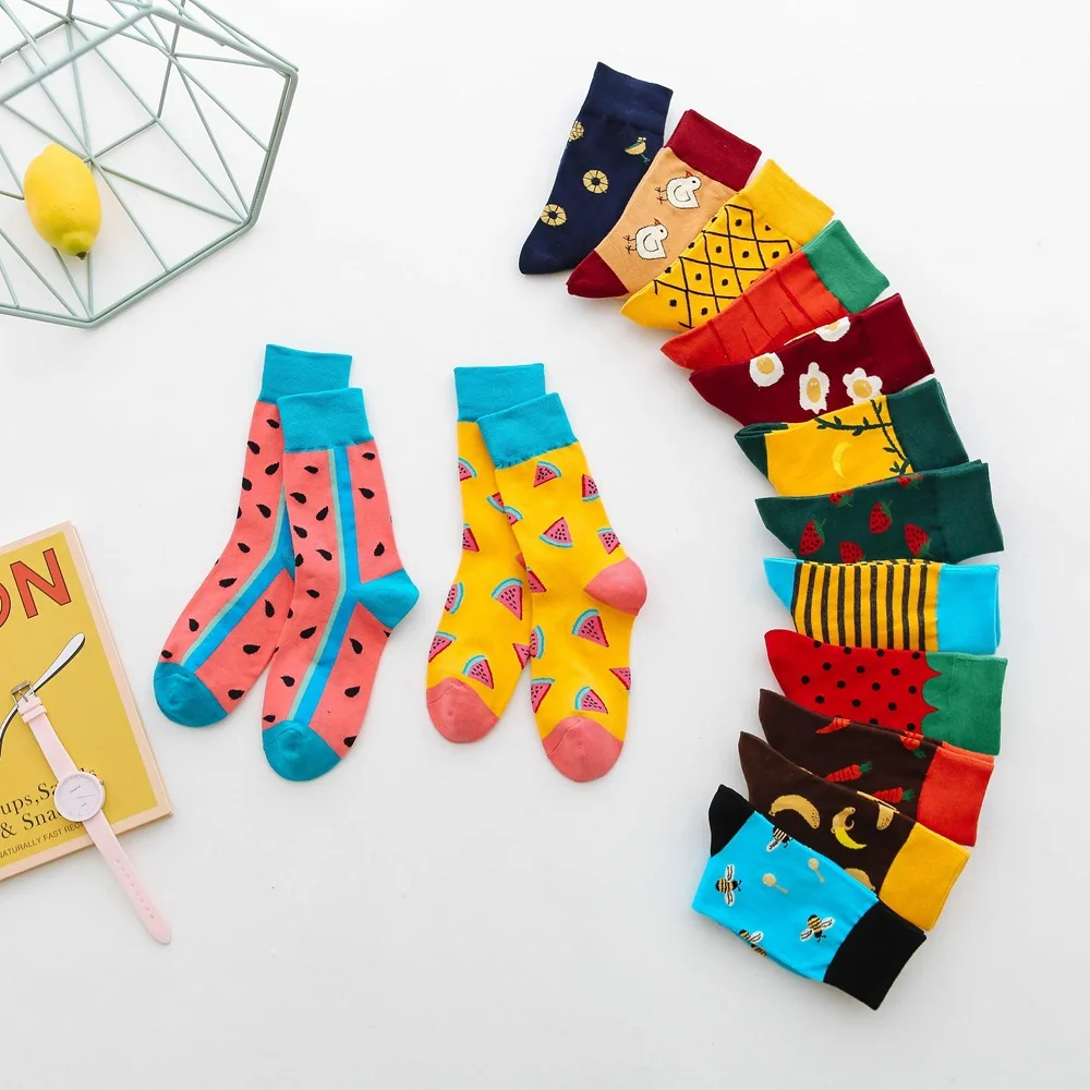 KANGYI Funny Novelty Patterned Women Cartoon Socks School Socks