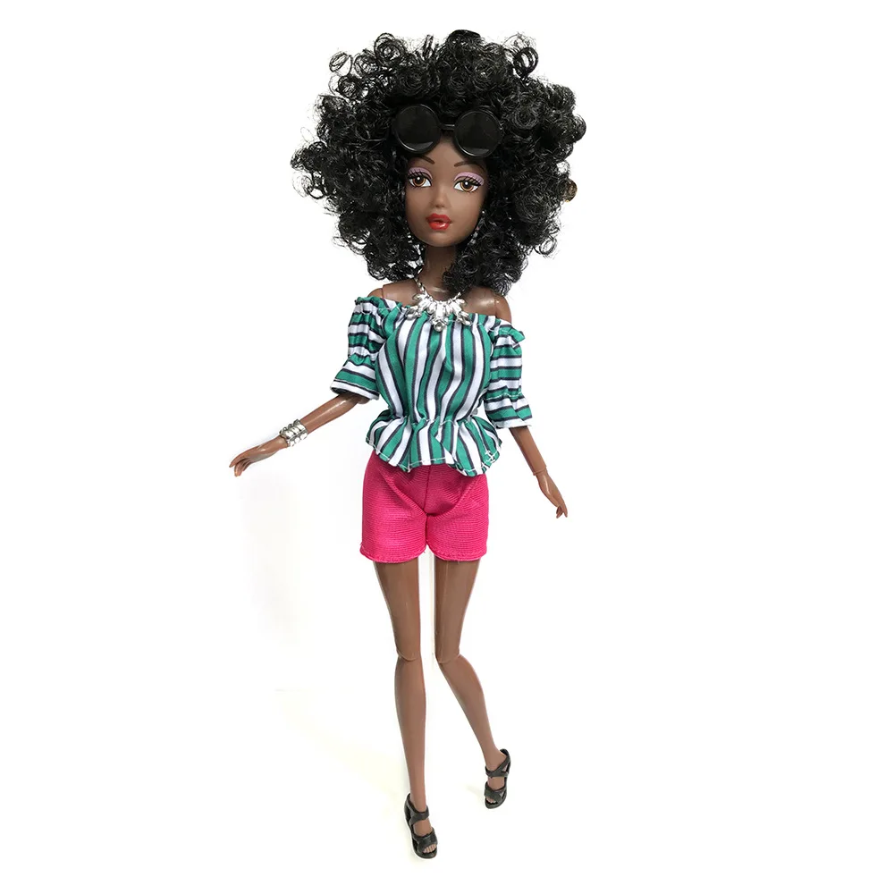Hot Sale Fashionable 30 Cm 11 -12 Inch Doll and Dress Wear Clothes Suitable For Barbe Black Doll