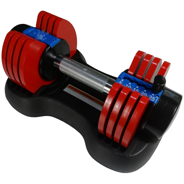 Женщины любят эффективное оборудование для похудения 25LBS 11 кг регулируемые красные тарелки гантели