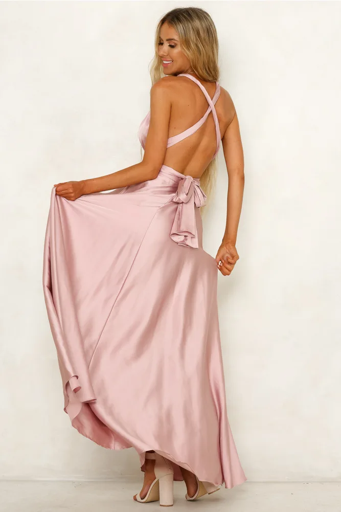 Wholesale Women Bridesmaid Wedding Dress Multi Way Wrap Bridesmaid Formal Long Maxi  Evening Dress