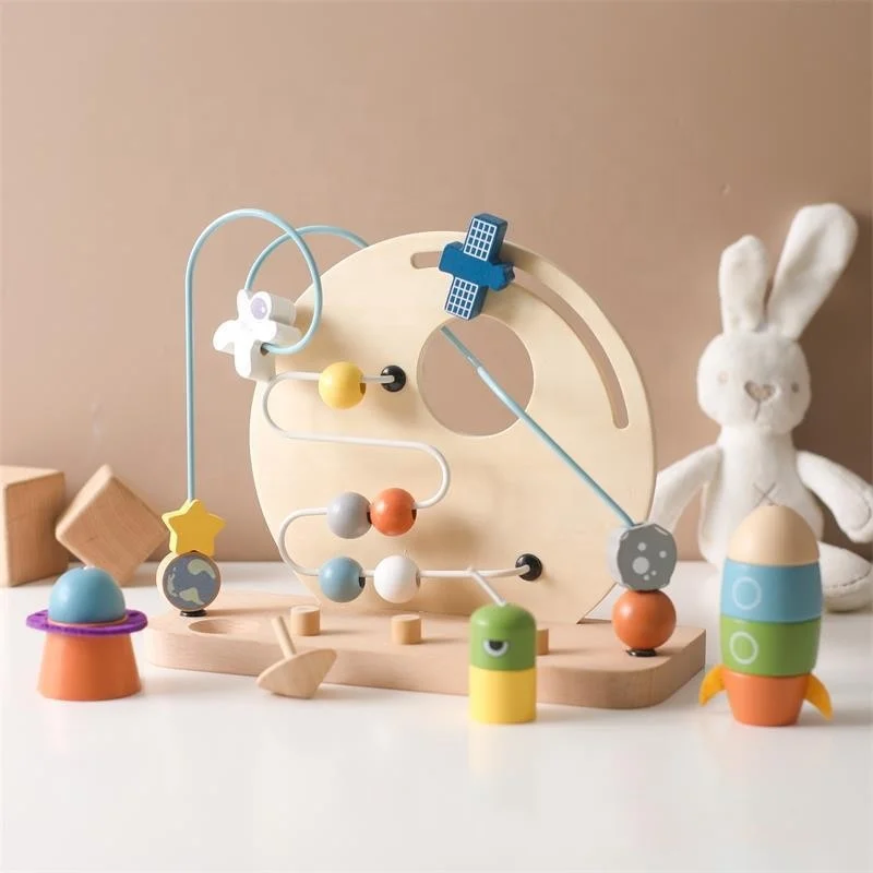 Wooden Multifunctional Cognitive Toys Planet Theme Kids Montessori Toys Preschool Learning Educational Toys for Baby Toddlers