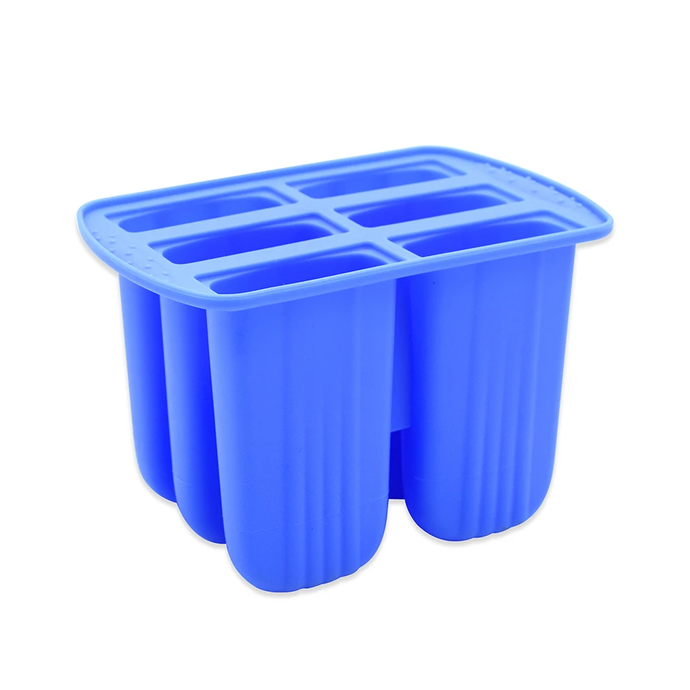 Handmade Silicone Ice Cream Mould 6 Cavity Ice Popsicle Maker Silicone Popsicle Mold Ice Pop Molds With Wood Sticks