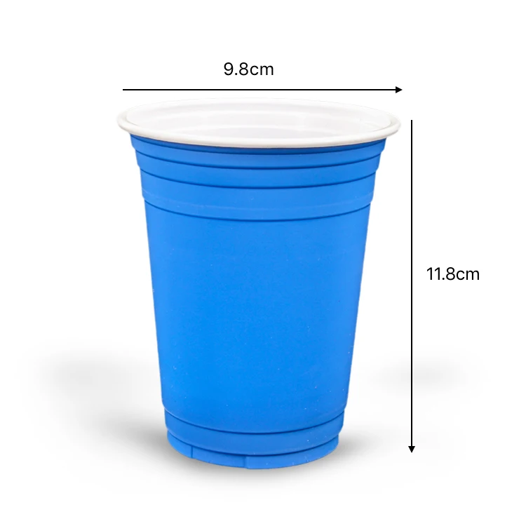 Manufacturers wholesale disposable PP blue color plastic water cups 16 oz plastic party cups copos de plastico
