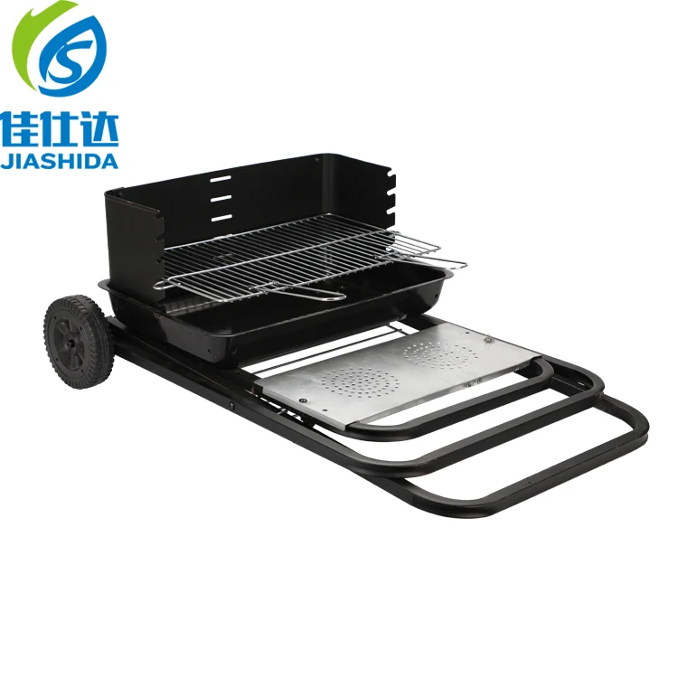 Folding outdoor Portable trolley charcoal barbecue charcoal bbq grill for garden backyard family party