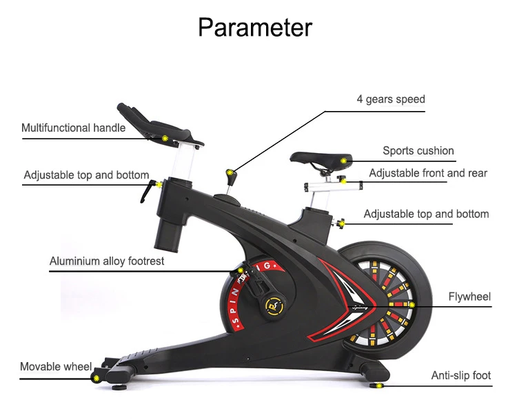 Indoor Fitness Equipment Spinning Bike Magnetically Controlled Silent Commercial Cardio Bicycle Exercise Bike