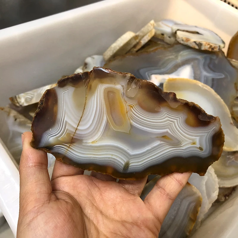 Decorative Natural Agate Stone Slice Slab Raw Crystal Slices for Sale