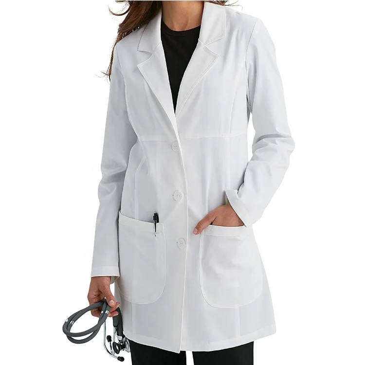 Custom long sleeve doctor clothing mandarin collar white lab coat
