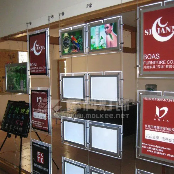 Real Estate  Acrylic Crystal LED Advertising Light Box LED Crystal Panel For Real Estate Window Display