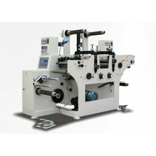 
HJ--520Y 2 rotary die cut station adhesive foam tape label die cutter with slitting function 