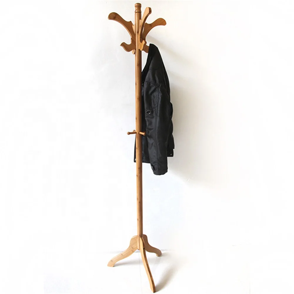 Best sell on amazon wood vertic coat rack stand bamboo standing coat rack