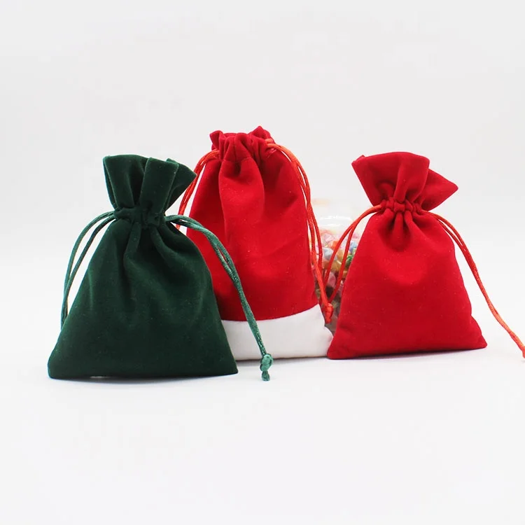wholesale green velvet jewelry pouch with custom logo printing gifts jewelry packaging bags small
