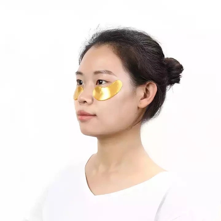 Customized Ingredients Gitter Crystal Collagen Gelatinous Golden Eyes Mask 24k Gold Eye Patch