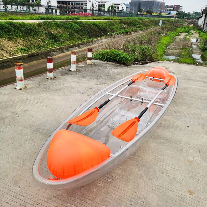 Открытый высокий уровень воды Прозрачный весло лодка прозрачный каяк