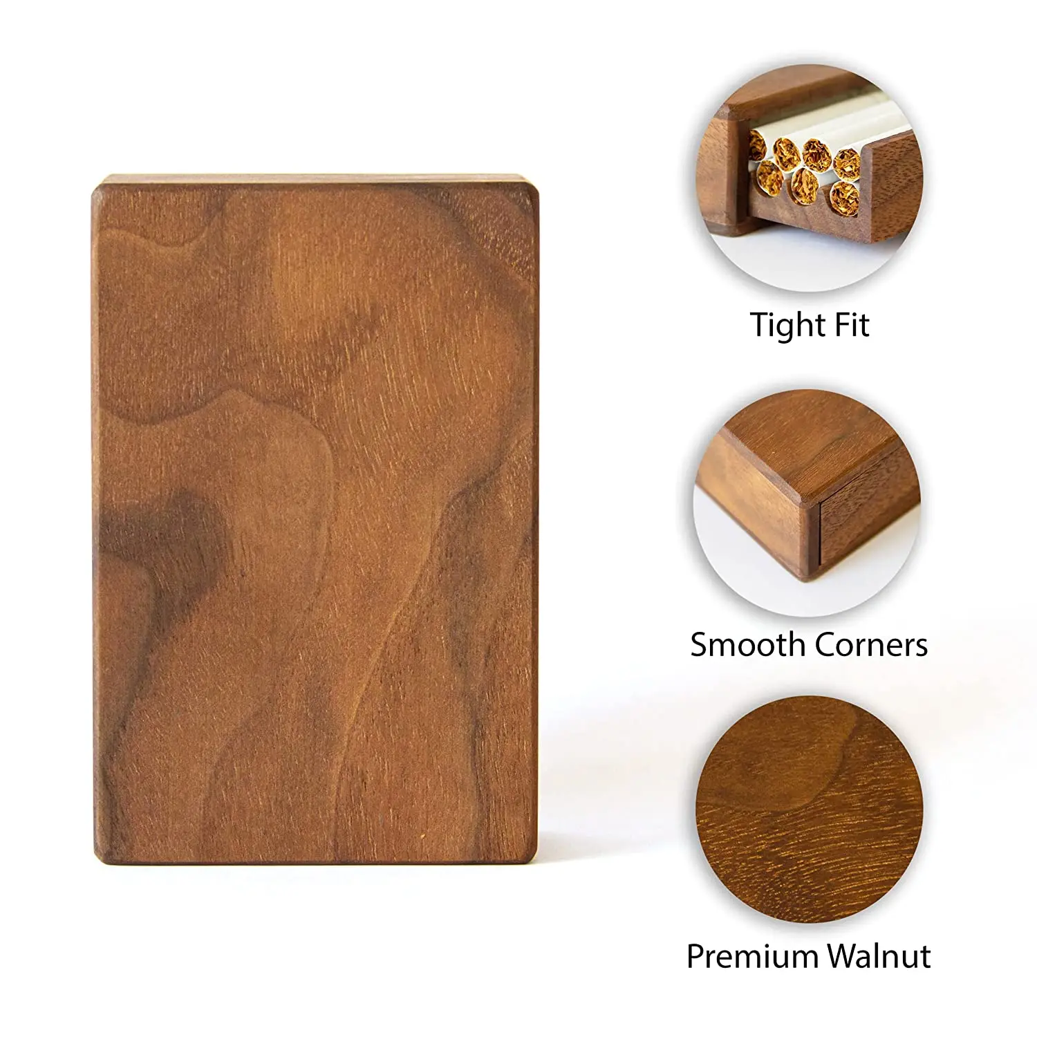 Holds 16 Cigarettes Elegant Japanese Decorative Wooden Cigarette Case for Men and Women
