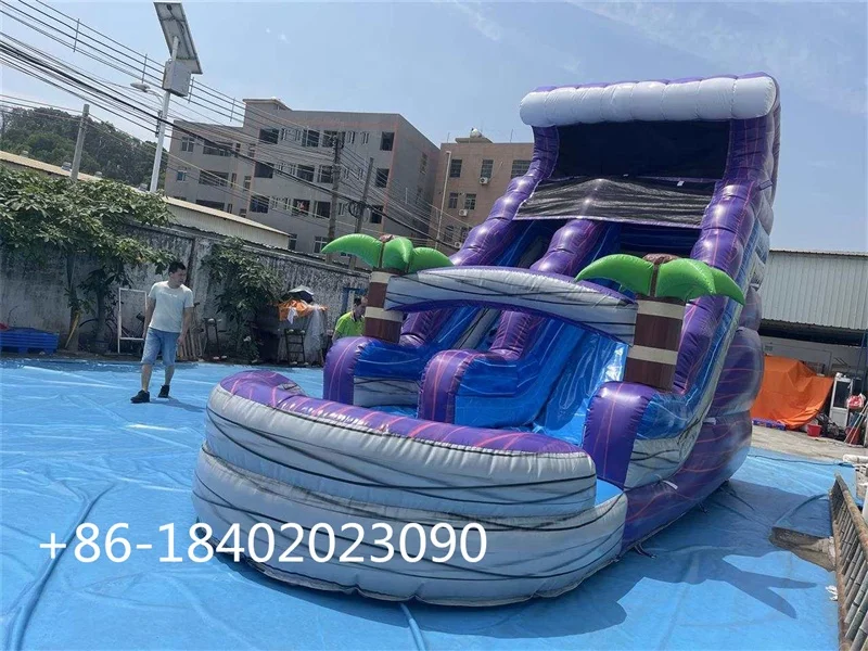 Top selling  inflatable castle combo slide with pool for kids and adult bouncers water slides for girl