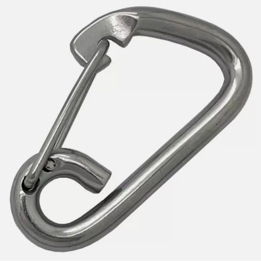Stainless Steel 316 Simple Lobster Claw Spring Hook Safety Carabiner hook for handbag hiking