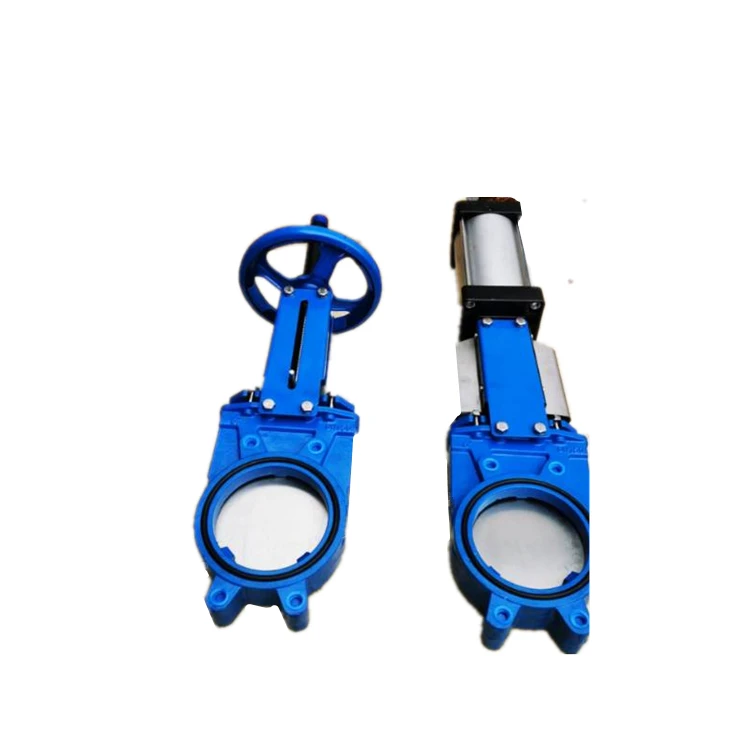 Cast Iron Flange Knife Gate Valve with Non-Rising Wedge Rubber Stem Pneumatic/Electric/Manual Power Water Gas Oil Applications