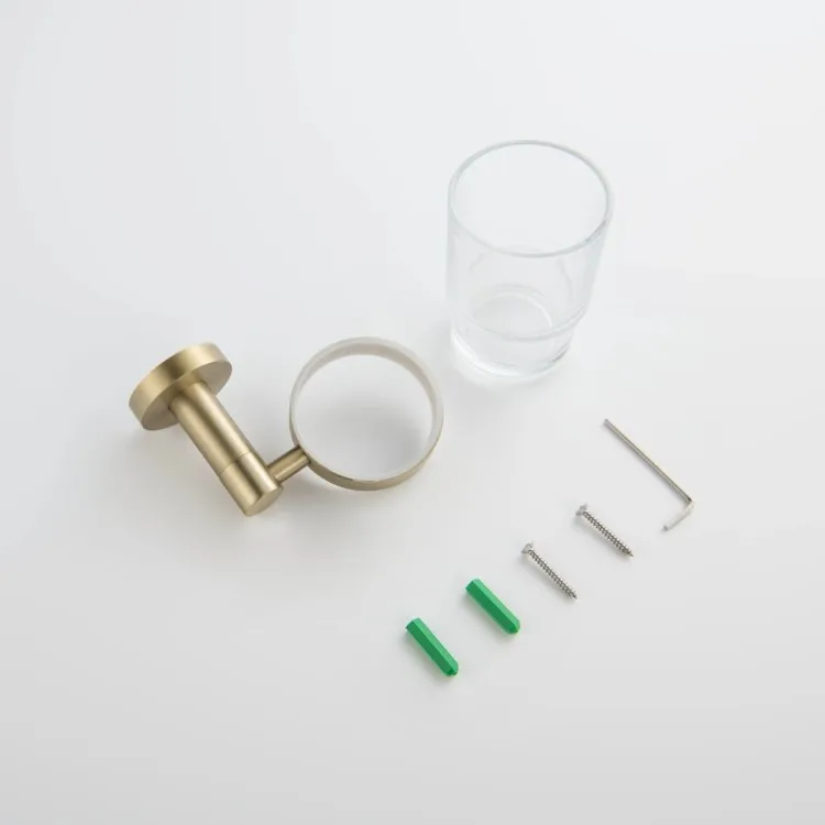 Retro Style Surface Single Cup Holder Glass Cups Metal Bathroom Accessories Toothbrush Tooth Cup Holder