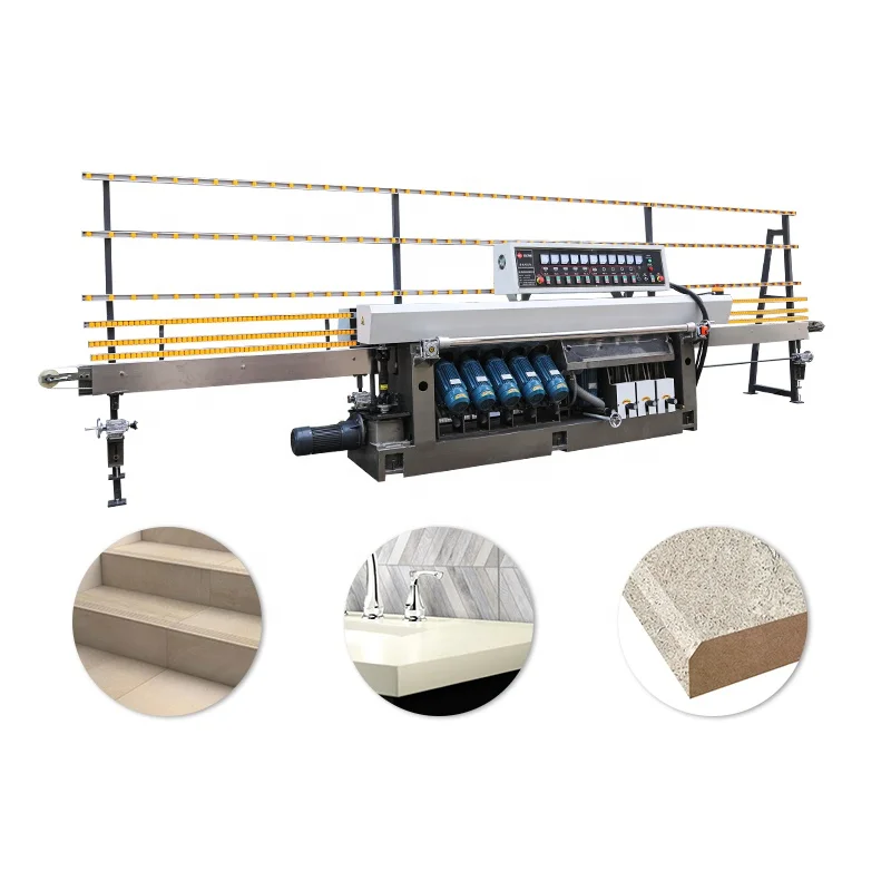 Hongyi Small Cabinet Door Glass Edge Grind 45 Degree Chamfer Straight Line Glass Round Polishing Grinding Machine Price