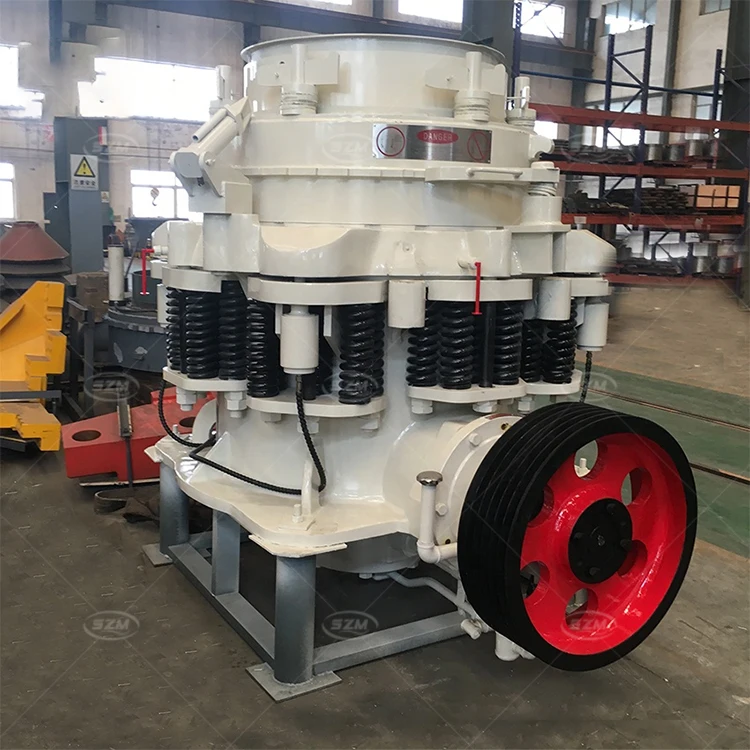 El mineral se abre con una trituradora de cono compuesta, una trituradora de cono de resorte de grava para la cantera.