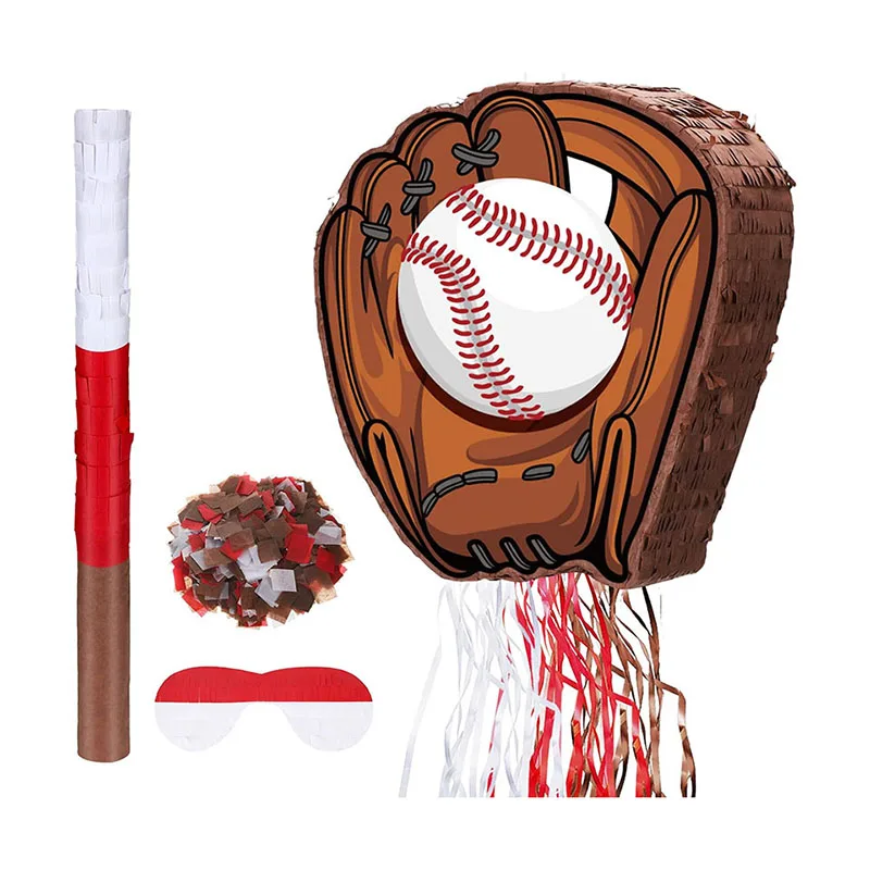 Baseball Pinata Sports Ball Colorful Paper Scraps Baseball Birthday Party Supplies Birthday Party Decoration