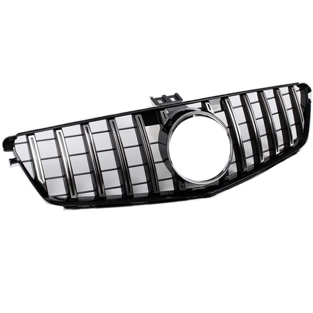 High Performance Auto Replacement Parts Black Grilles GT Style ABS Front Silver Grill For W204 2008-2014