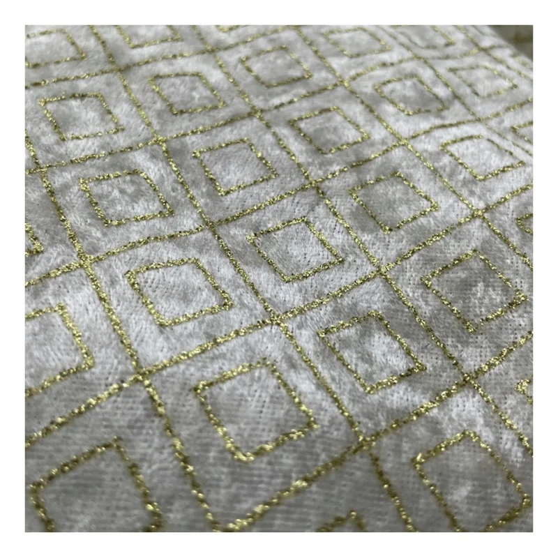 Christmas Theme Decorative Velvet Fabric New Gold Foil Hot Stamping Velvet For Seasonal Clothing