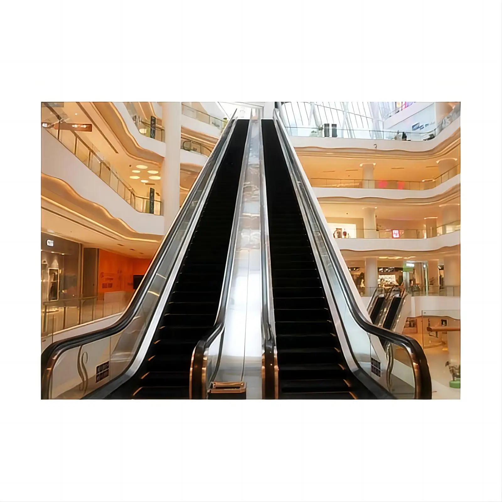 Gots VVVF Glass Electric Automatic Escalator residential escalator for Airport Shopping Mall