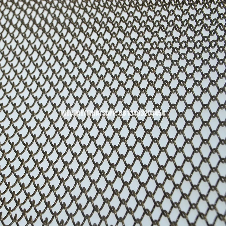 High Strength Architectural Decorative Metal Coil Drapery Mesh Curtains With Custom Color For Room Dividers