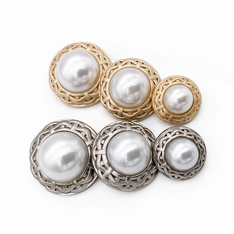 Лидер продаж, высокое качество, украшение для одежды, рубашки, стильная жемчужная Металлическая пуговица