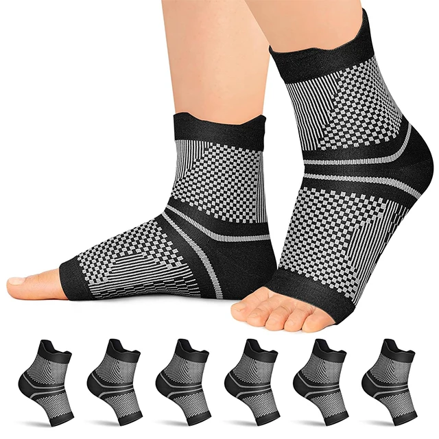 Factory Custom Compression Foot Sleeves Sports Protection Ankle Support Brace Socks Knitted Orthopedic Socks