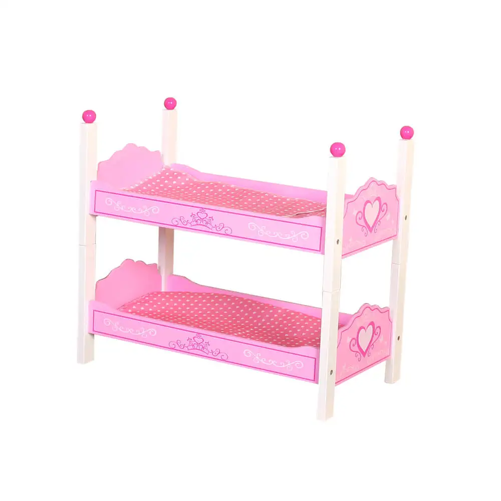 Other toy role play interactive pretend play doll bunk bed with beddings ez assembly doll crib baby doll crib with high quality