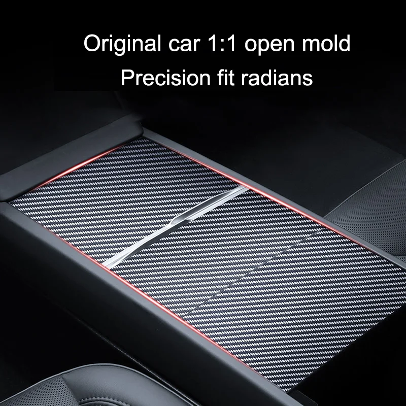 Car Interior Central Control Dashboard Cover For Tesla Model 3  Carbon Fiber Console Wrap Sticker Protection Kits